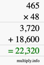 How to calculate 465 times 48 using long multiplication How to calculate 465 times 48 using long multiplication
