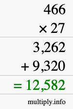 How to calculate 466 times 27 using long multiplication How to calculate 466 times 27 using long multiplication