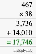 How to calculate 467 times 38 using long multiplication