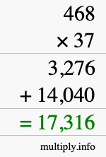 How to calculate 468 times 37 using long multiplication