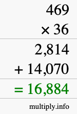 How to calculate 469 times 36 using long multiplication