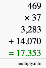 How to calculate 469 times 37 using long multiplication