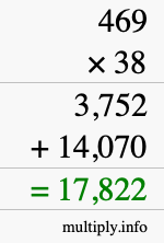How to calculate 469 times 38 using long multiplication