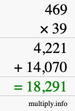 How to calculate 469 times 39 using long multiplication