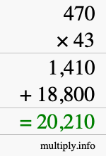 How to calculate 470 times 43 using long multiplication How to calculate 470 times 43 using long multiplication