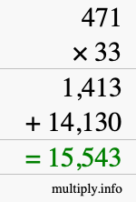 How to calculate 471 times 33 using long multiplication