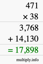 How to calculate 471 times 38 using long multiplication How to calculate 471 times 38 using long multiplication