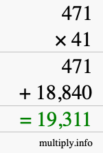 How to calculate 471 times 41 using long multiplication