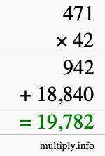 How to calculate 471 times 42 using long multiplication How to calculate 471 times 42 using long multiplication