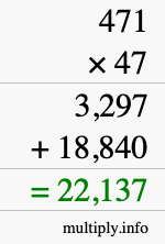 How to calculate 471 times 47 using long multiplication