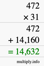 How to calculate 472 times 31 using long multiplication How to calculate 472 times 31 using long multiplication
