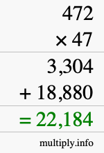 How to calculate 472 times 47 using long multiplication