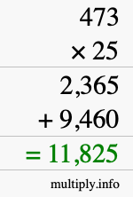 How to calculate 473 times 25 using long multiplication How to calculate 473 times 25 using long multiplication