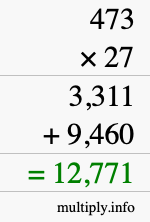 How to calculate 473 times 27 using long multiplication