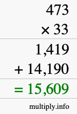 How to calculate 473 times 33 using long multiplication