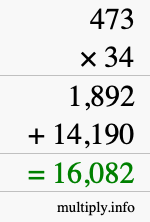 How to calculate 473 times 34 using long multiplication