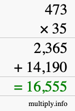 How to calculate 473 times 35 using long multiplication How to calculate 473 times 35 using long multiplication