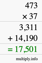 How to calculate 473 times 37 using long multiplication