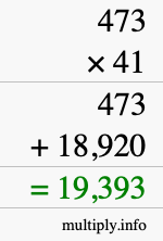 How to calculate 473 times 41 using long multiplication