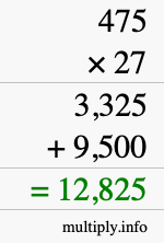 How to calculate 475 times 27 using long multiplication