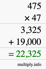 How to calculate 475 times 47 using long multiplication