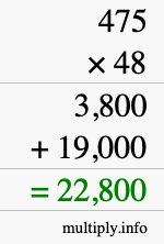 How to calculate 475 times 48 using long multiplication How to calculate 475 times 48 using long multiplication