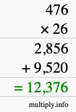 How to calculate 476 times 26 using long multiplication How to calculate 476 times 26 using long multiplication
