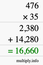 How to calculate 476 times 35 using long multiplication How to calculate 476 times 35 using long multiplication