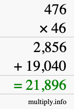 How to calculate 476 times 46 using long multiplication