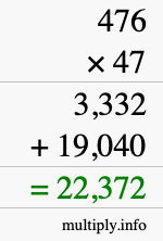 How to calculate 476 times 47 using long multiplication