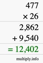 How to calculate 477 times 26 using long multiplication How to calculate 477 times 26 using long multiplication