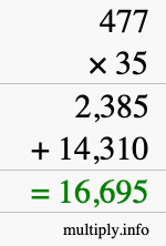 How to calculate 477 times 35 using long multiplication How to calculate 477 times 35 using long multiplication