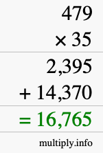 How to calculate 479 times 35 using long multiplication How to calculate 479 times 35 using long multiplication