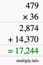 How to calculate 479 times 36 using long multiplication How to calculate 479 times 36 using long multiplication