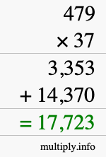 How to calculate 479 times 37 using long multiplication