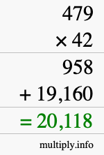 How to calculate 479 times 42 using long multiplication How to calculate 479 times 42 using long multiplication