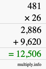 How to calculate 481 times 26 using long multiplication How to calculate 481 times 26 using long multiplication