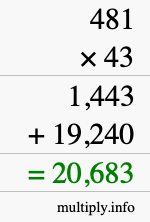 How to calculate 481 times 43 using long multiplication How to calculate 481 times 43 using long multiplication
