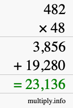 How to calculate 482 times 48 using long multiplication How to calculate 482 times 48 using long multiplication