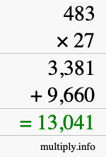 How to calculate 483 times 27 using long multiplication How to calculate 483 times 27 using long multiplication