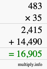 How to calculate 483 times 35 using long multiplication How to calculate 483 times 35 using long multiplication