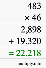 How to calculate 483 times 46 using long multiplication