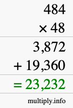 How to calculate 484 times 48 using long multiplication How to calculate 484 times 48 using long multiplication