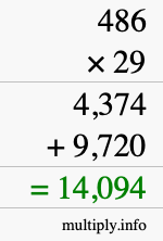 How to calculate 486 times 29 using long multiplication How to calculate 486 times 29 using long multiplication