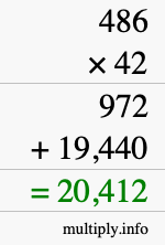 How to calculate 486 times 42 using long multiplication How to calculate 486 times 42 using long multiplication