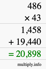 How to calculate 486 times 43 using long multiplication How to calculate 486 times 43 using long multiplication