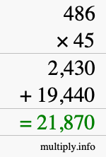 How to calculate 486 times 45 using long multiplication
