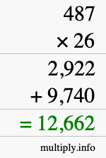 How to calculate 487 times 26 using long multiplication How to calculate 487 times 26 using long multiplication
