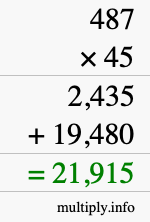 How to calculate 487 times 45 using long multiplication How to calculate 487 times 45 using long multiplication