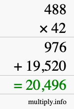 How to calculate 488 times 42 using long multiplication How to calculate 488 times 42 using long multiplication